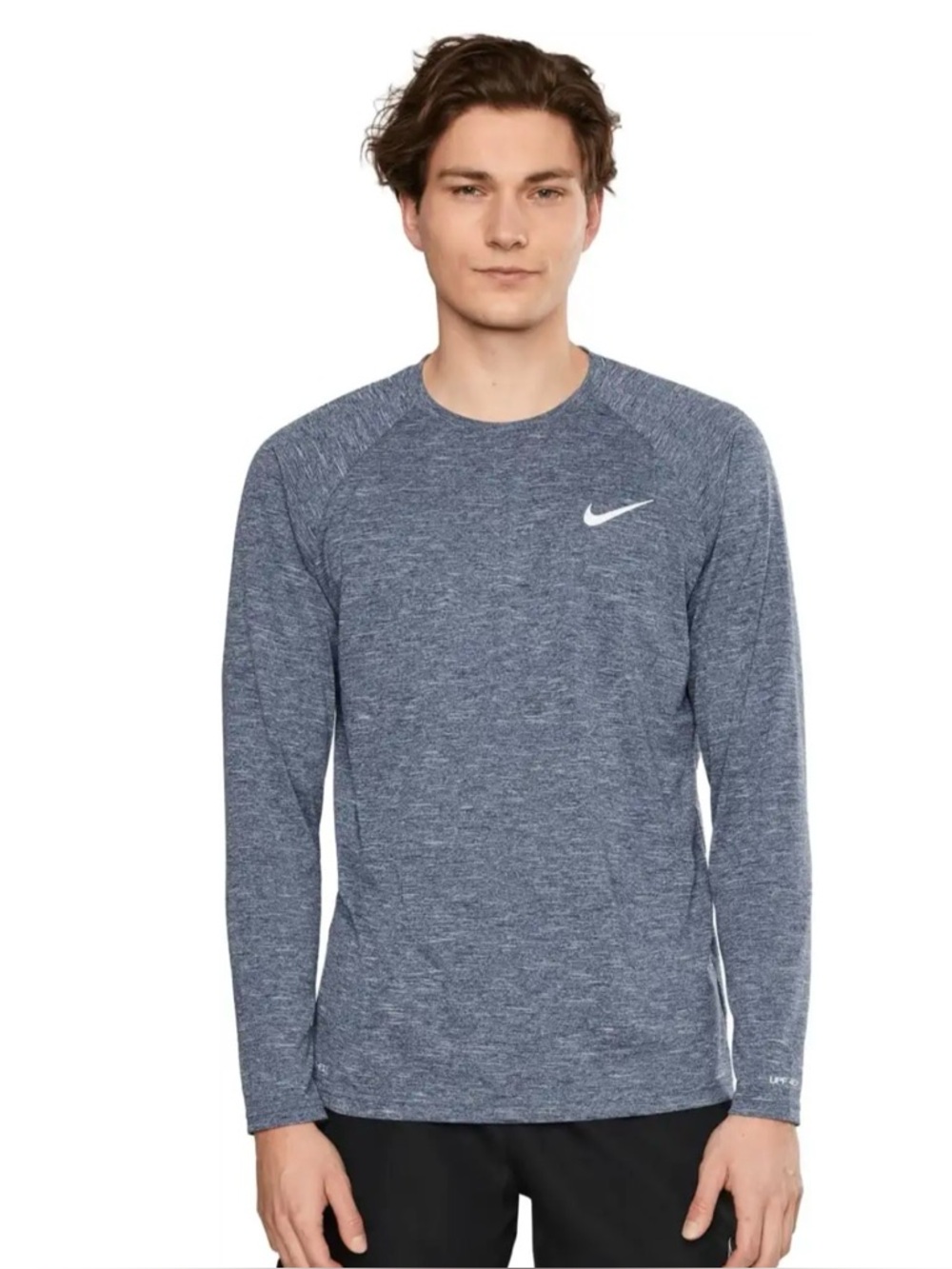 Nike Swim Heather Long Sleeve Hydroguard, Medium UPF 40
